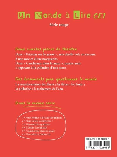 Un monde à lire - Kimamila CE1 - série rouge - Album 5 : Cauchemar dans la mare