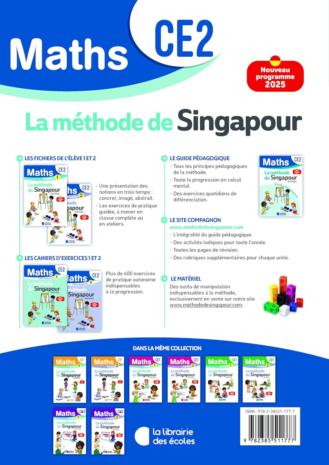 Mathématiques CE2 (2025) - Méthode de Singapour - Cahier d'exercices 1